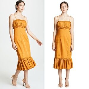 Cinq A Sept Ilana Midi Dress Caramel Orange Brown Size 0 Shopbop Tiered Bohemian